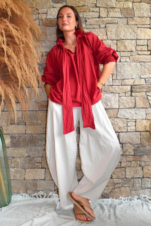 Larc Poet Blouse Sangria